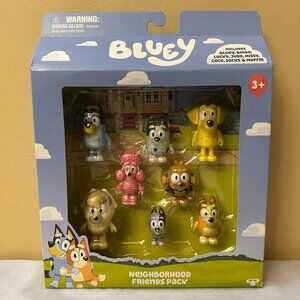 Bluey Neighborhood Friends Figure Pack / Lucky, Muffin, Judo, Missy, Socks, Coco